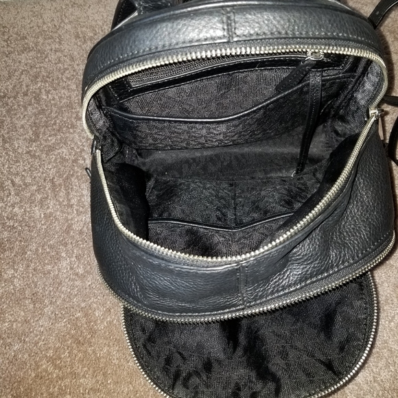 Michael Kors Rhea Medium Black Leather Backpack - Picture 5 of 6